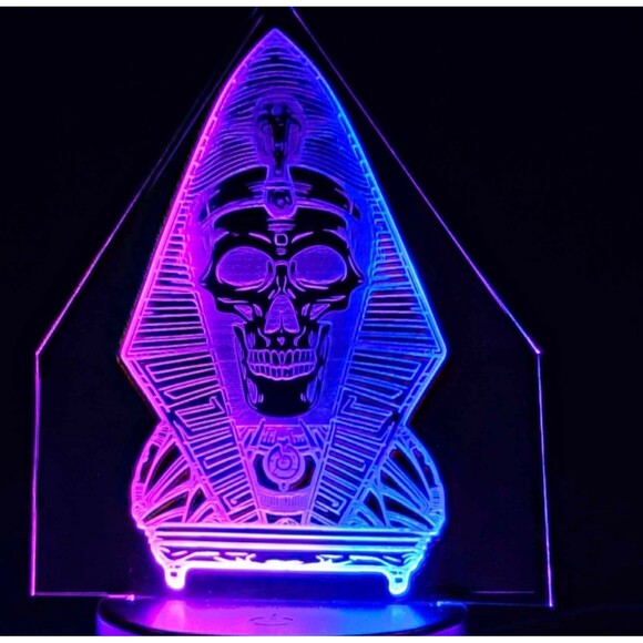LED color changing Pharoah mummy Skull Light customizable - Picture 1 of 1